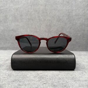 Warby Parker Percey 608 Y2K Sunglasses Burgundy Tortoise Round Frame 48-20-140